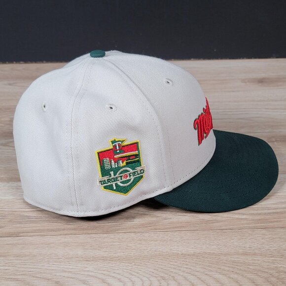 Minnesota Twins New Era 59Fifty Hat Cap Fitted Mens 7 1/8 White Target‎ Field - Picture 3 of 9